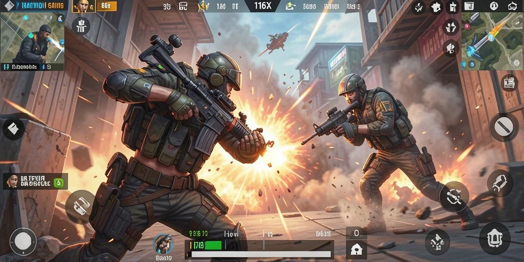 Gameplay seru dari 116X dalam pertempuran Battle Royale.