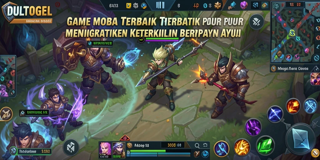 Tangkapan layar DULTOGEL menampilkan aksi pertempuran seru dalam arena MOBA.