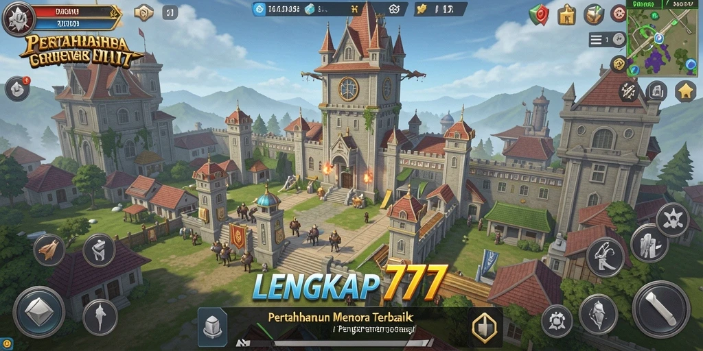 Tangkapan layar gameplay LENGKAP777 menampilkan aksi menara pertahanan yang mendebarkan.