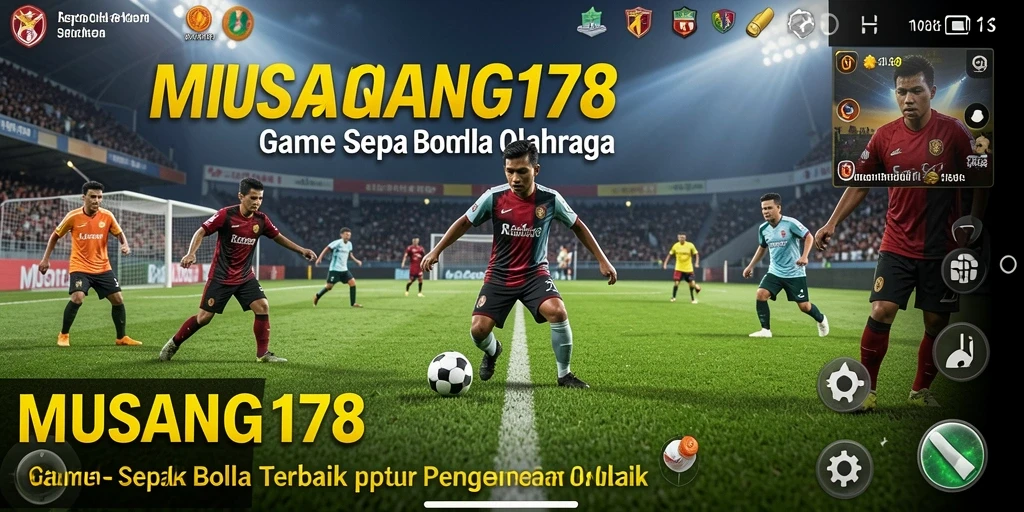 Tampilan gameplay realistik dari MUSANG178 saat pertandingan sepak bola.