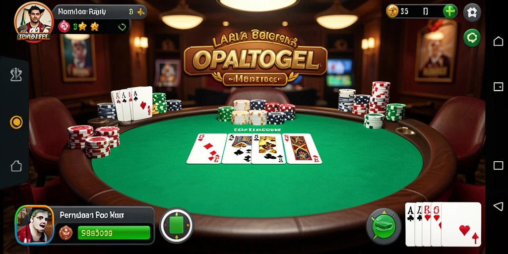 Screenshot gameplay OPALTOGEL menampilkan aksi poker yang seru.