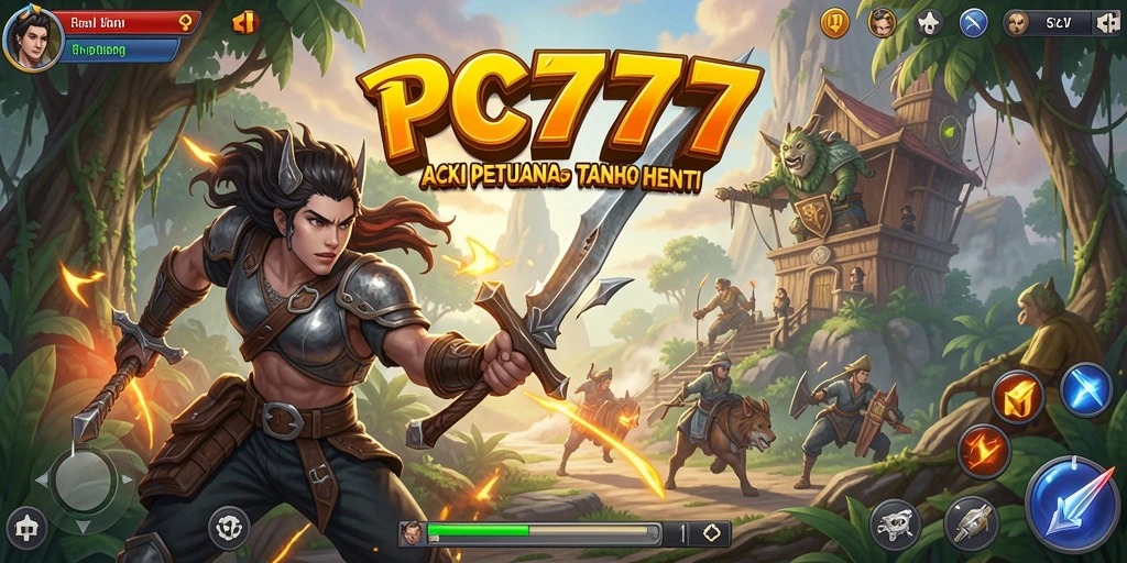 Tangkapan layar utama PC777 menampilkan aksi seru dalam gameplay.