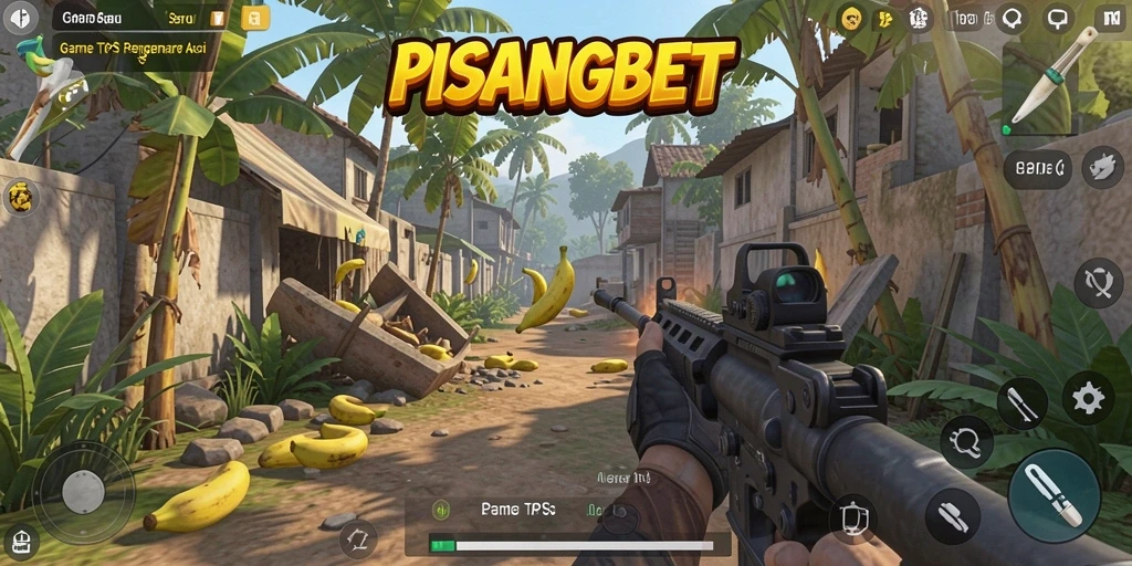 Tampilan gameplay PISANGBET yang mendebarkan dengan aksi tembak-menembak.