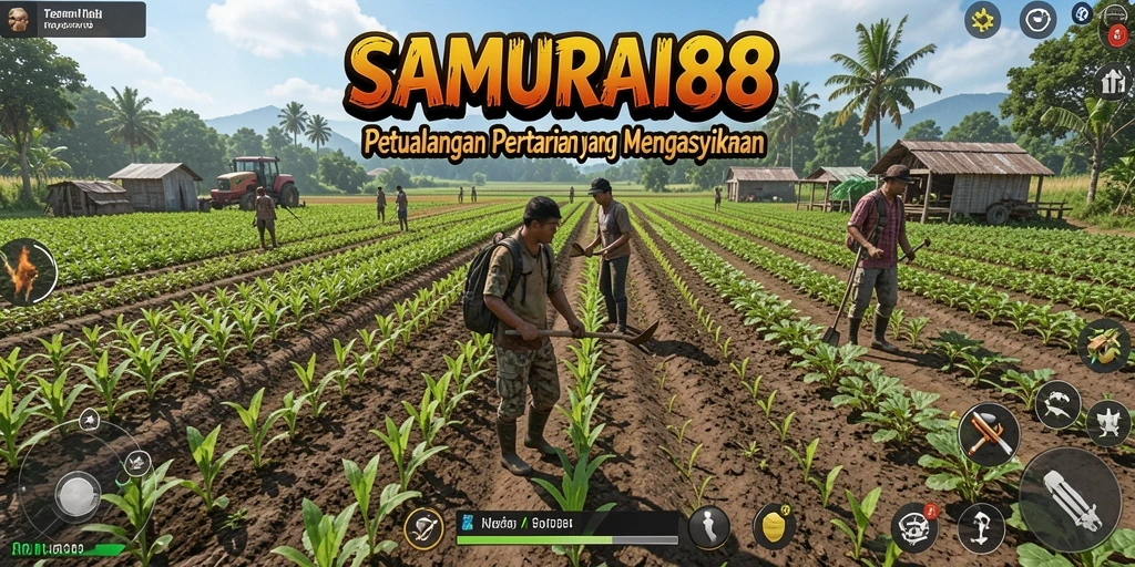 Tampilan gameplay SAMURAI88 dengan desain ladang yang cantik.