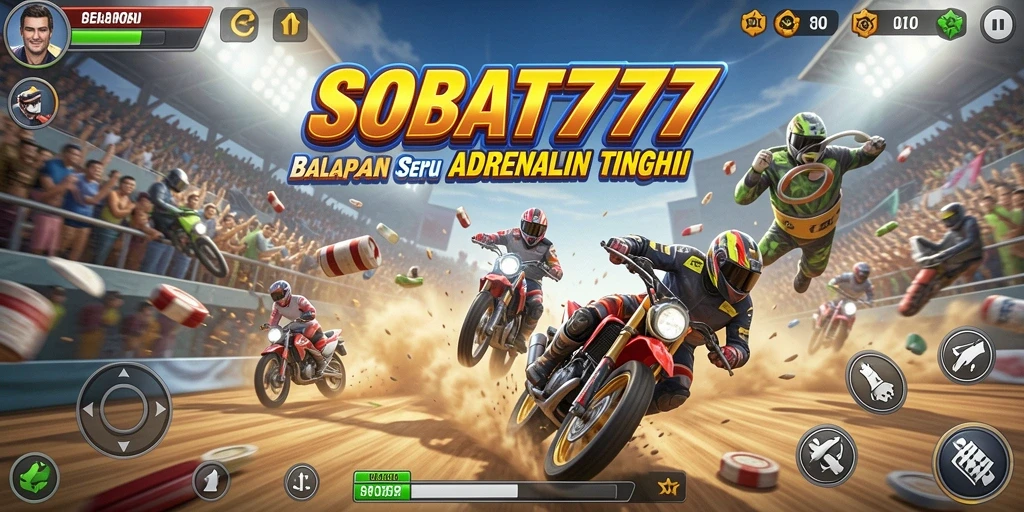 Gameplay balap SOBAT777 dengan grafik mengesankan dan trek menantang.