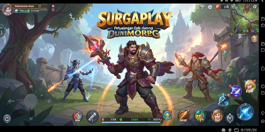 Tangkapan layar utama SURGAPLAY menunjukkan aksi seru dalam pertempuran MMORPG.