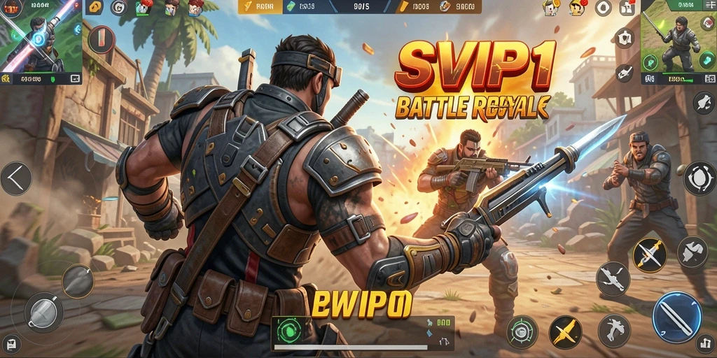 Tampilan gameplay seru SVIP1 dalam aksi Battle Royale.